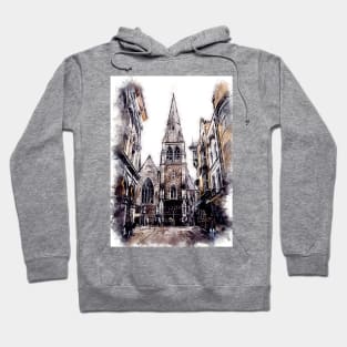 Glasgow City Streets Travel Poster Series watercolor ink edition 07 Hoodie